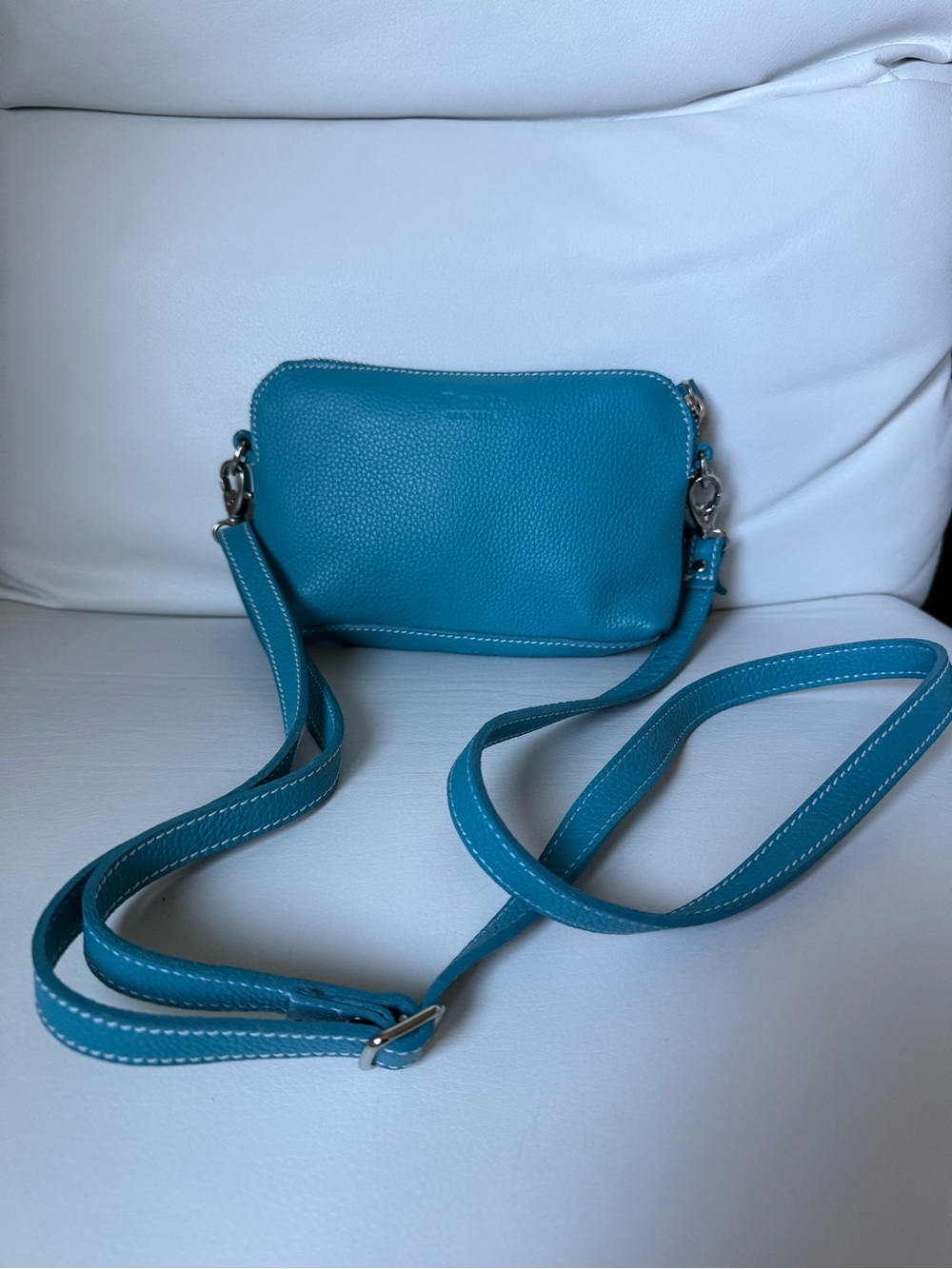 Teal Leather Crossbody Bag - Classic Women's Shoulder Purse